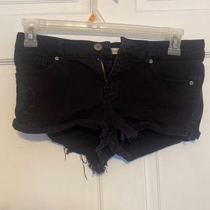Low rise black jean shorts size 8